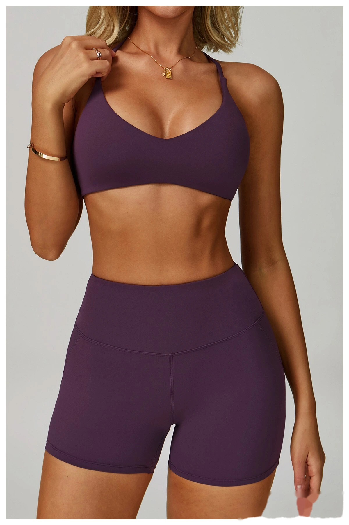 Customized yoga bra quick-drying cross-back high-strength fitness clothes leisure running sports bra detail