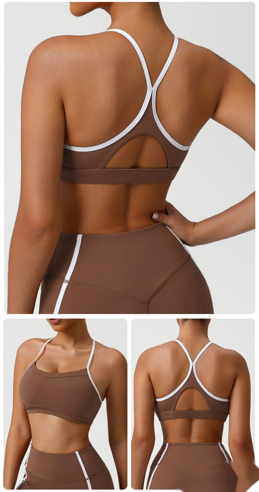 Custom-made Naked feeling quick-drying sports bra gathered back running fitness yoga bra detail