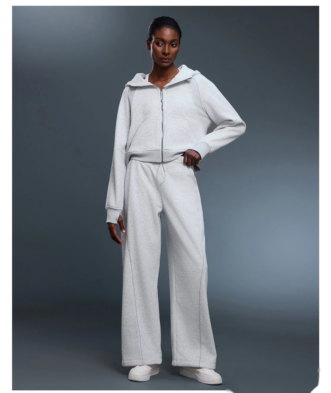 Customized autumn and winter cashmere casual pants women's warm leg-binding sweatpants loose sports pants - allni detail