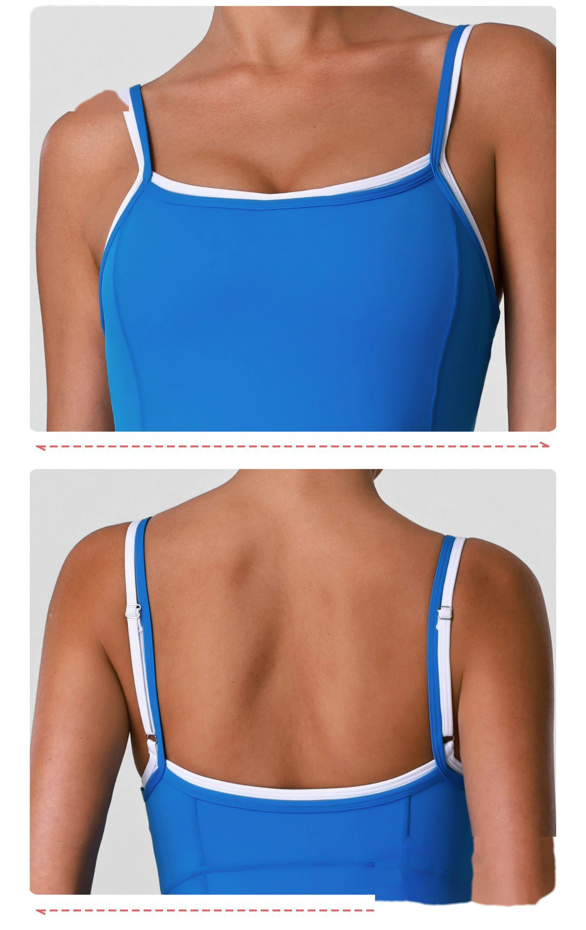 Adjustable Thin Strap Beauty Back Sleeveless Yoga Bodysuit, Women Body Shaping Sports Jumpsuit detail