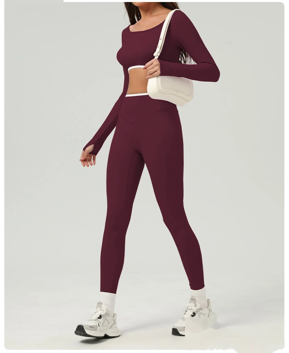 Customized hip-lifting, high-waist yoga pants, abdomen-lifting, tight-fitting running and fitness pants detail