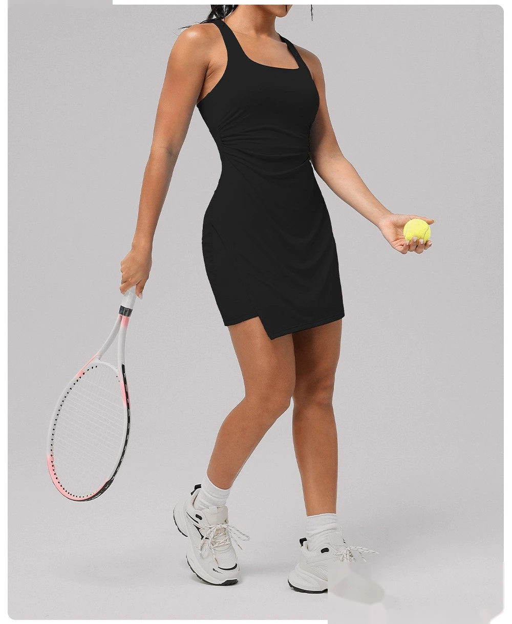 Customized anti-exposure bottoming sports dress high elastic outdoor golf back yoga tennis skirt detail