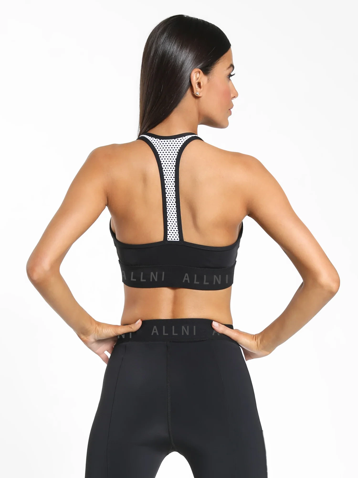 High elastic breathable fashion contrast yoga bra fitness pants yoga suit detail