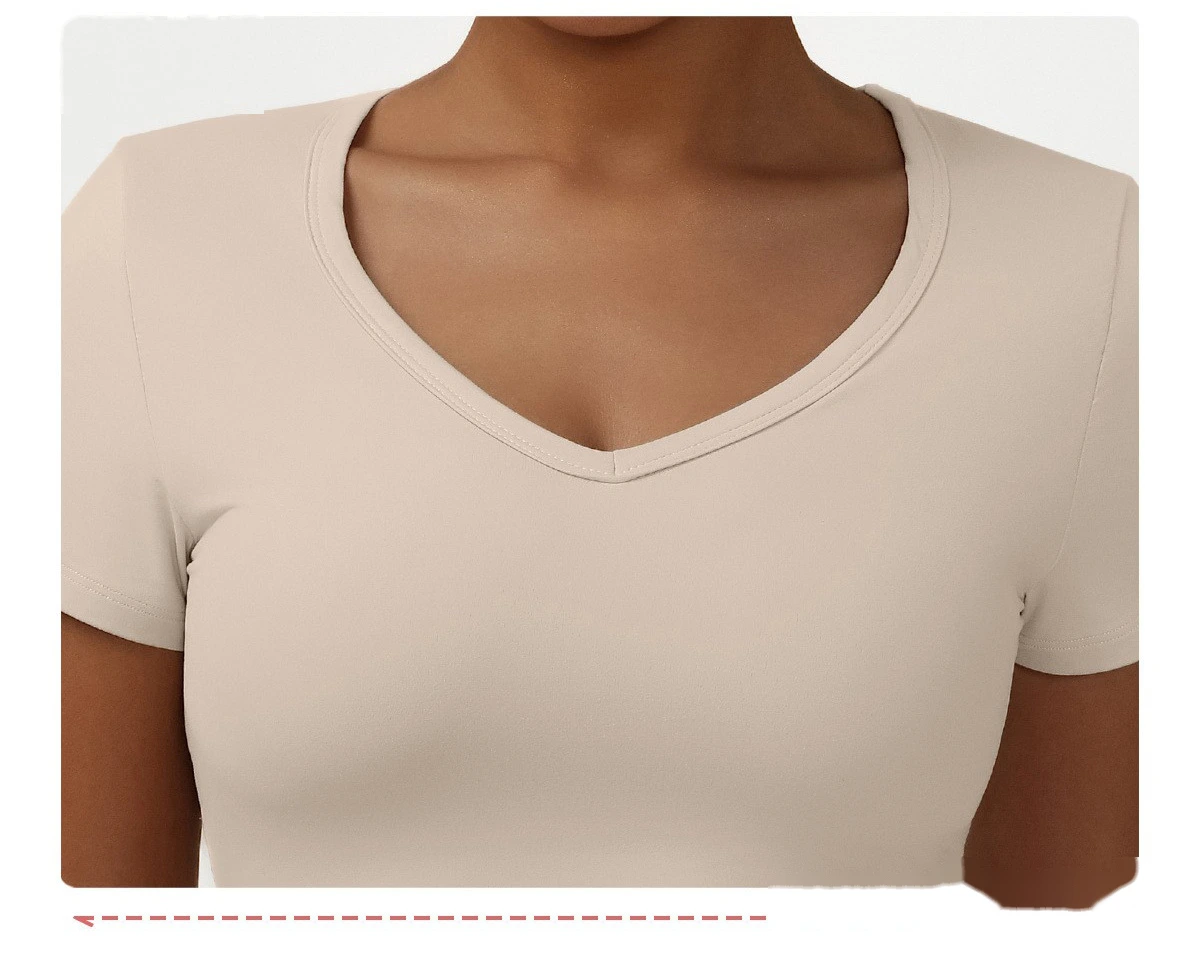 Custom Yoga Tennis Sports Set - Women's Slim Short Sleeve Top & Anti-See-Through Skort Casual Activewear detail