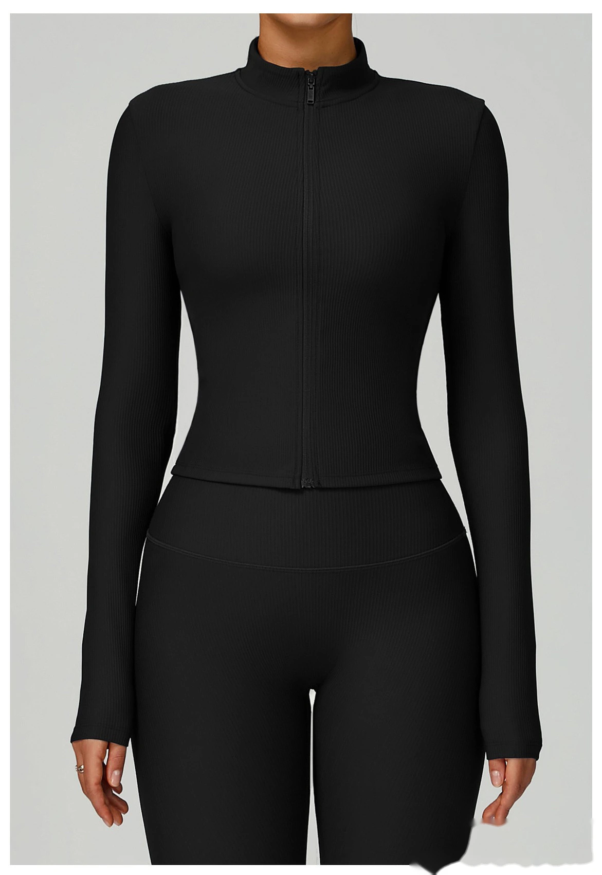 Custom-made stand-up collar slim yoga coat slim outdoor coat running fitness coat detail