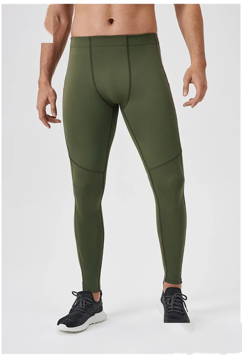 Customized men's yoga pants with high elasticity and tight fitness pants detail
