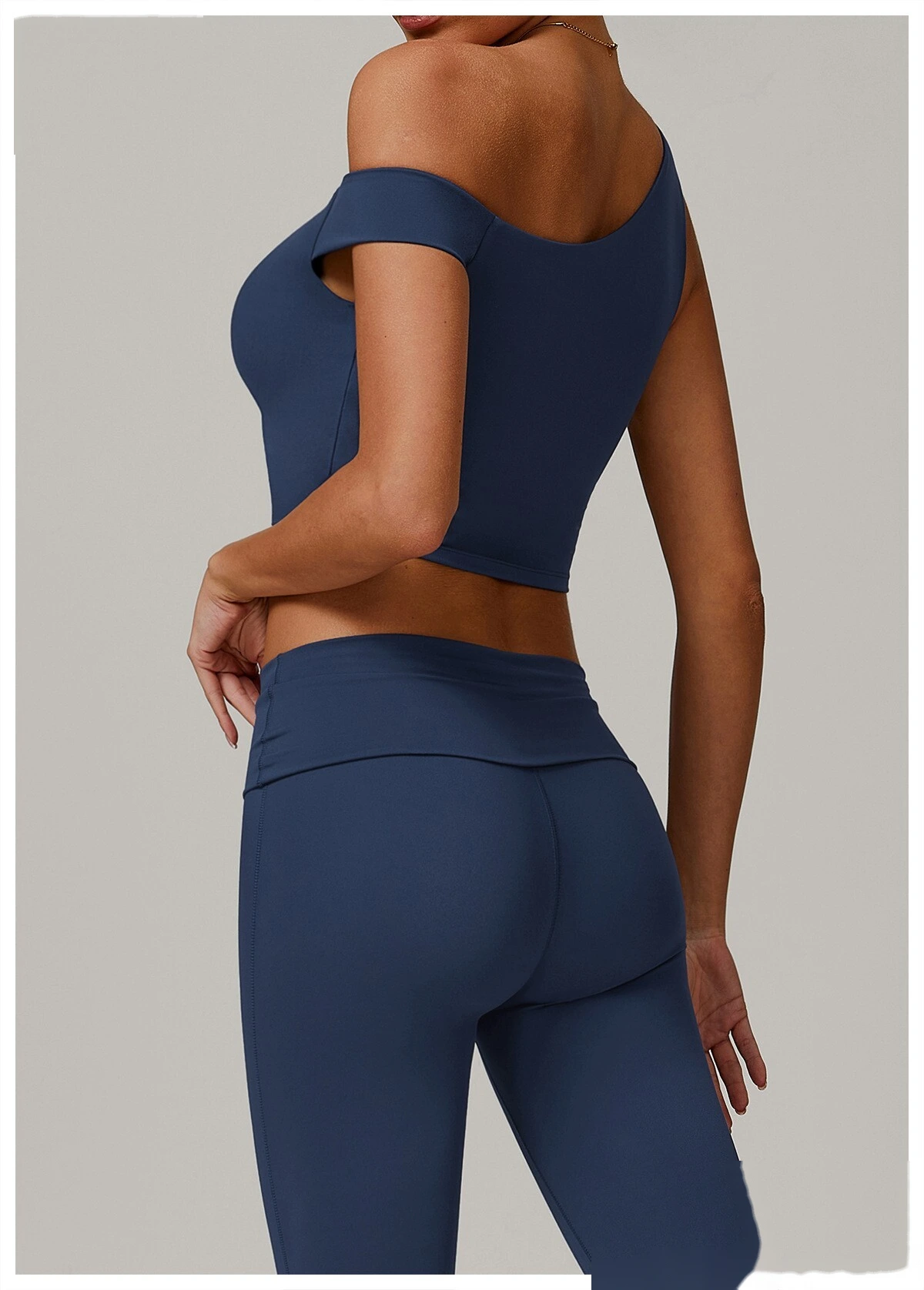 Environmentally-friendly regenerative yoga vest women wear running and fitness underwear with irregular inclined shoulde detail