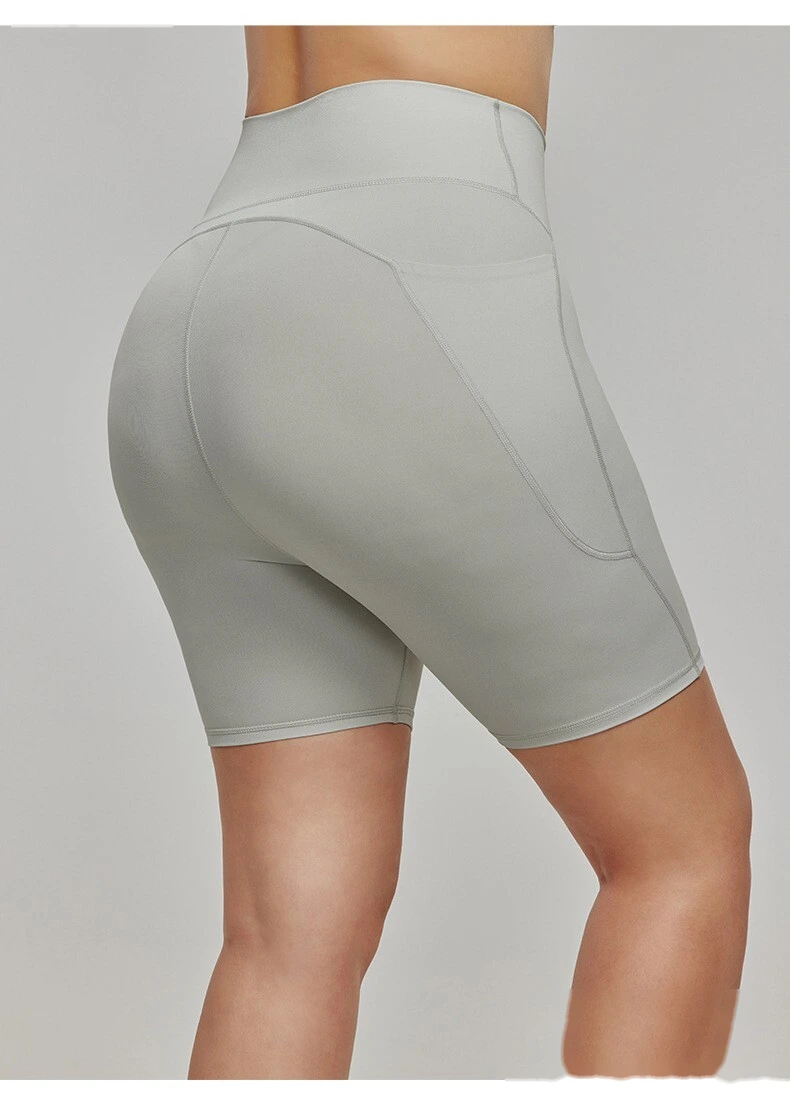 Yoga shorts women's 3-point pants high waist tights plus size sports shorts detail