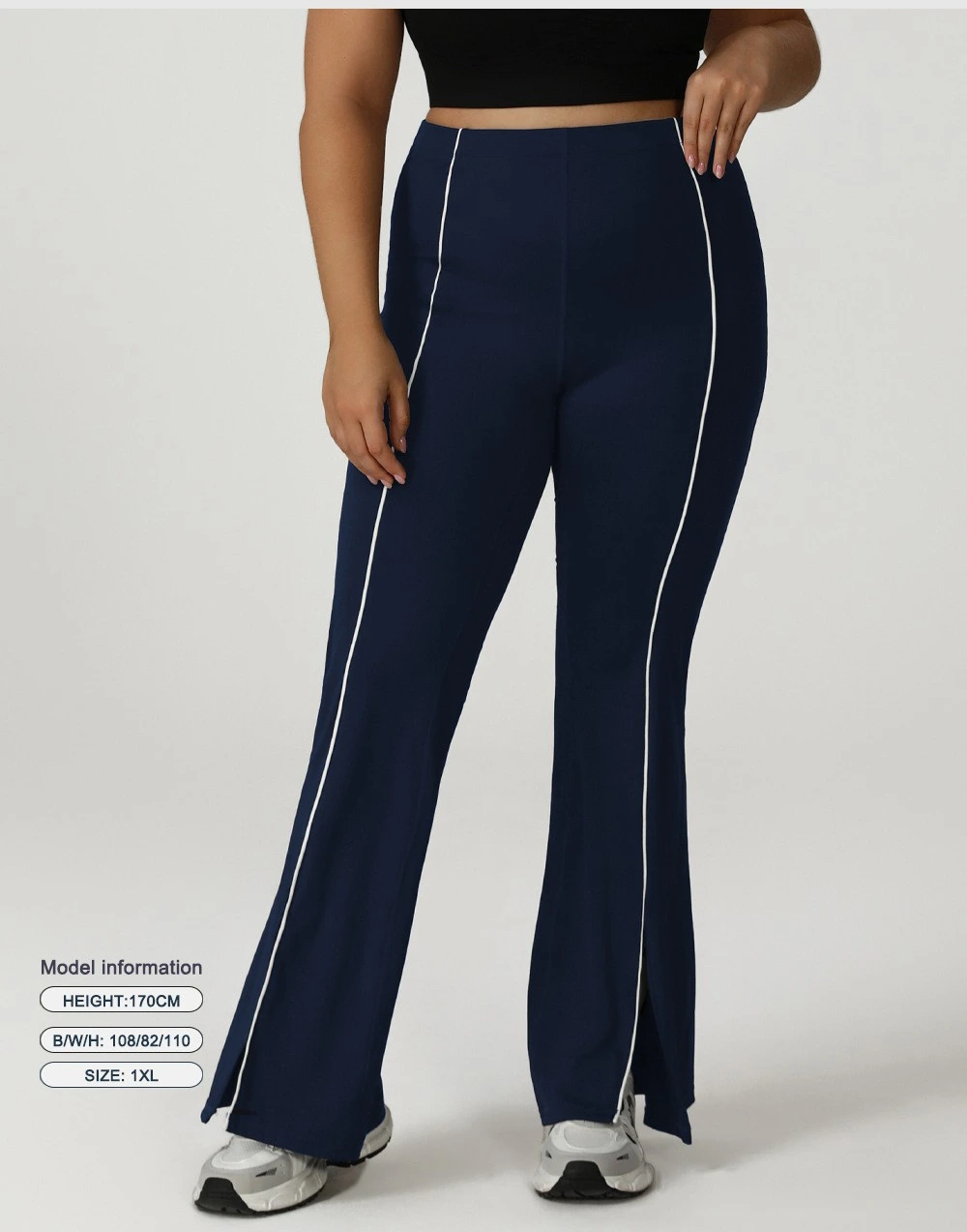 Customized high waist plus size leisure trumpet sports pants plus size sports yoga clothes detail