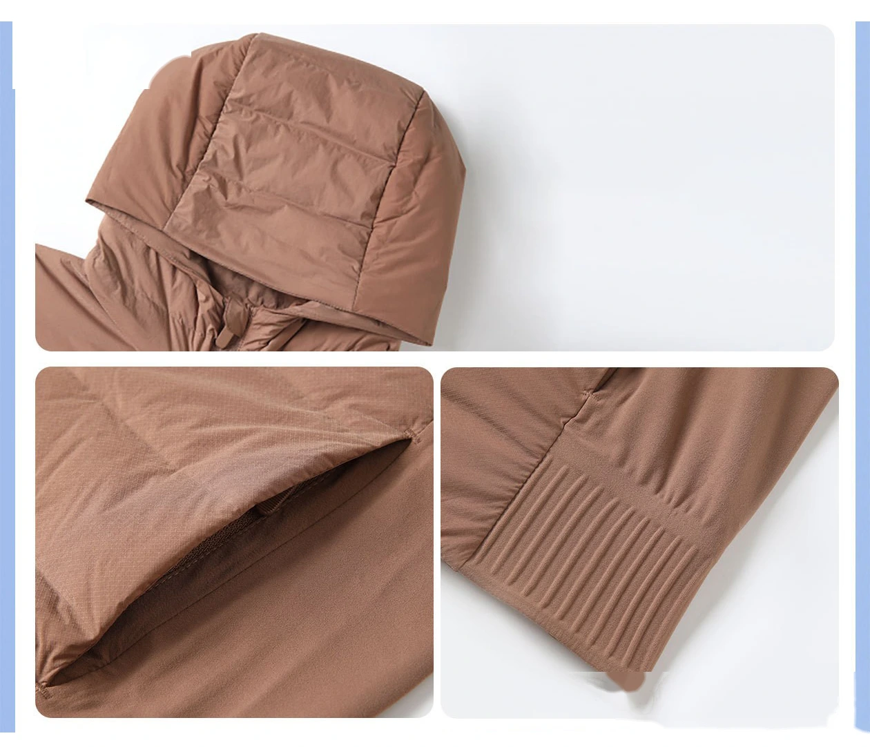 Customized hooded down jacket vest in autumn and winter: light, slim, fashionable and versatile sports vest detail