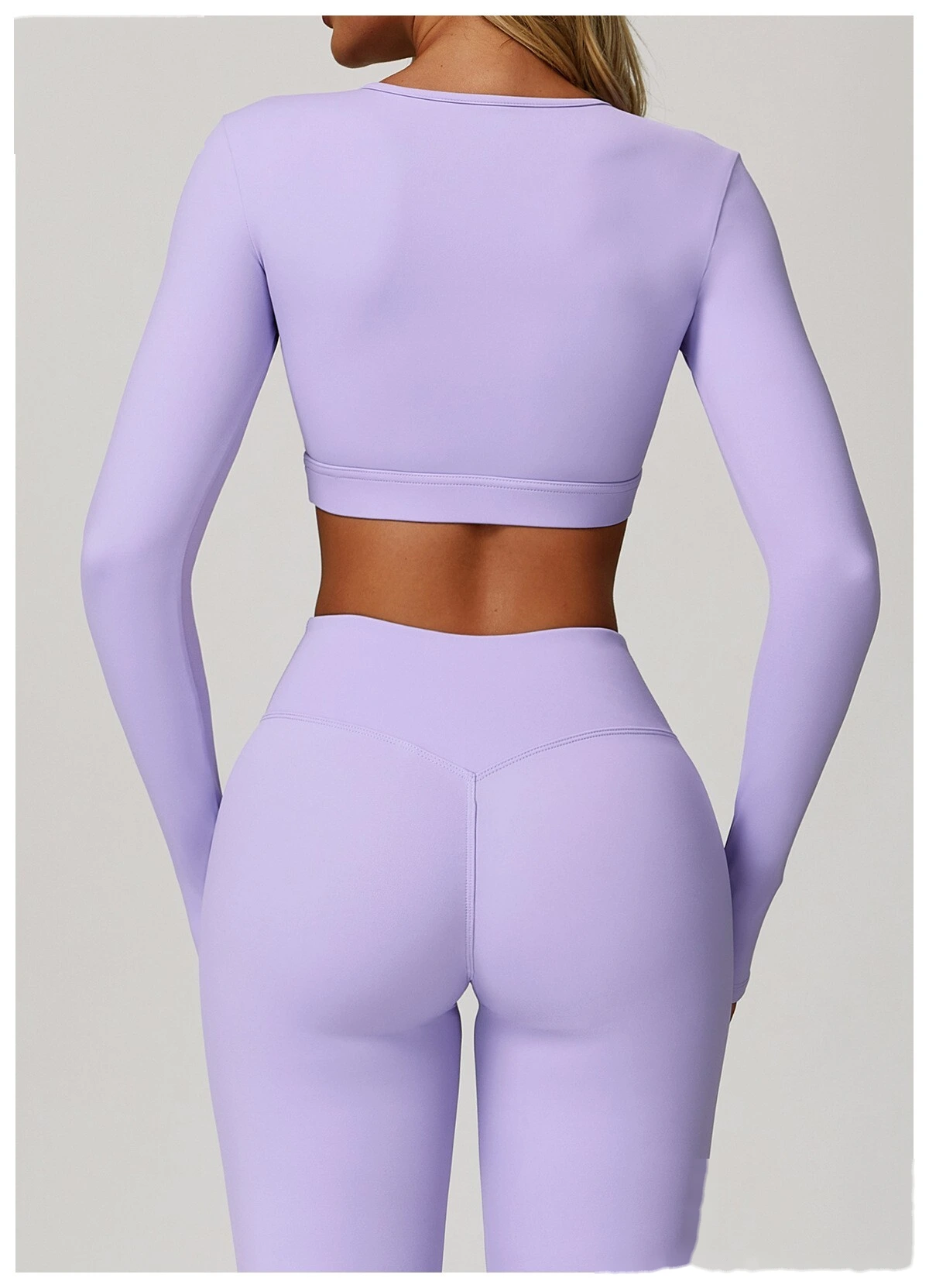 Customized tight-fitting yoga long sleeve earthquake-proof exercise hollow T-shirt running fitness yoga top detail