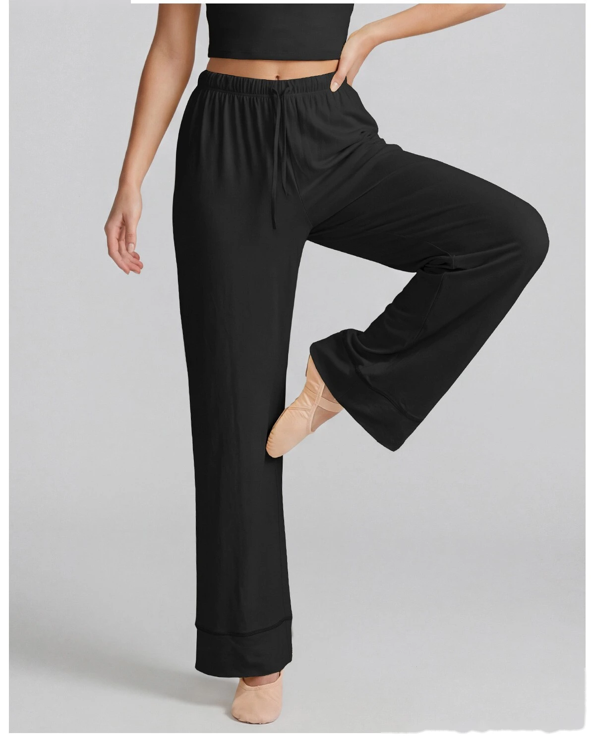 Custom Summer Thin Yoga Pants, Quick Dry Hip Lifting Straight Wide Leg Workout Pants for Pilates Training detail