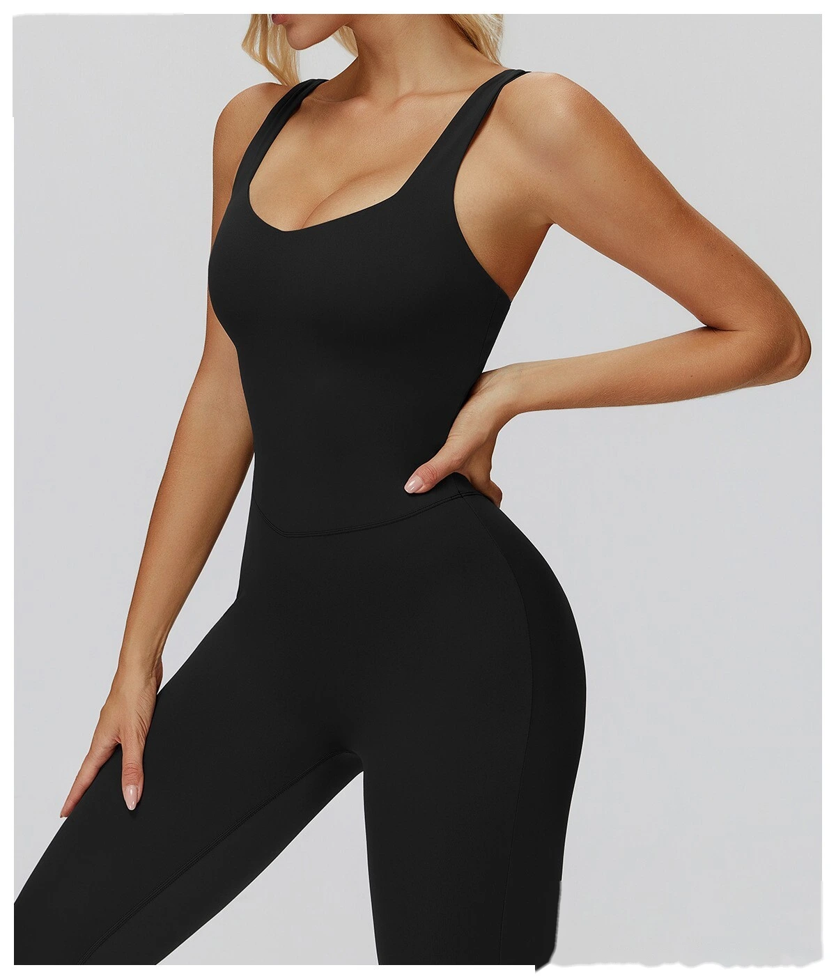 Women's Sexy Slim-Fit High Elastic Yoga Unitard - Customizable One-Piece Workout Gear for Running & Fitness detail
