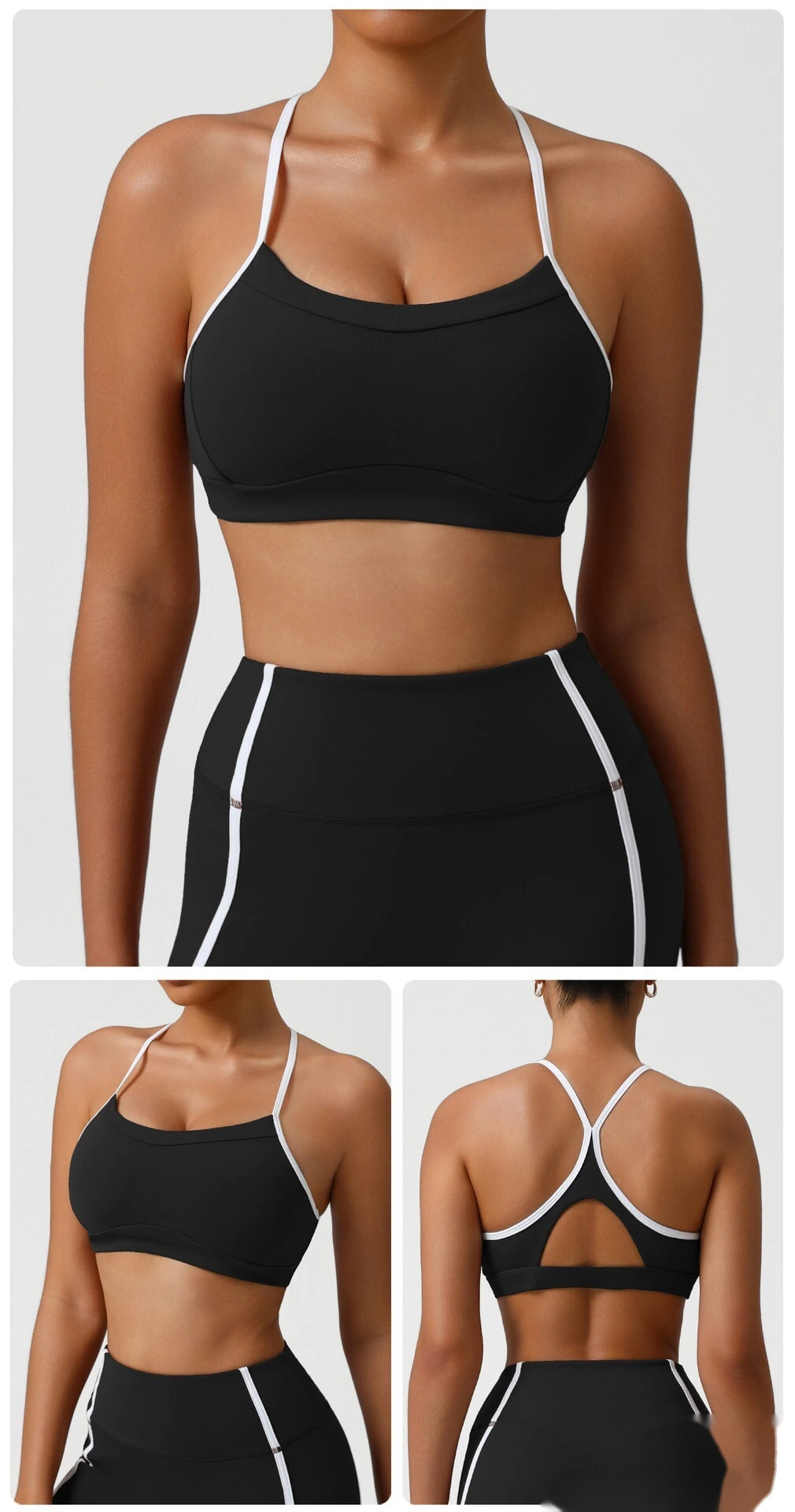 Custom-made Naked feeling quick-drying sports bra gathered back running fitness yoga bra detail