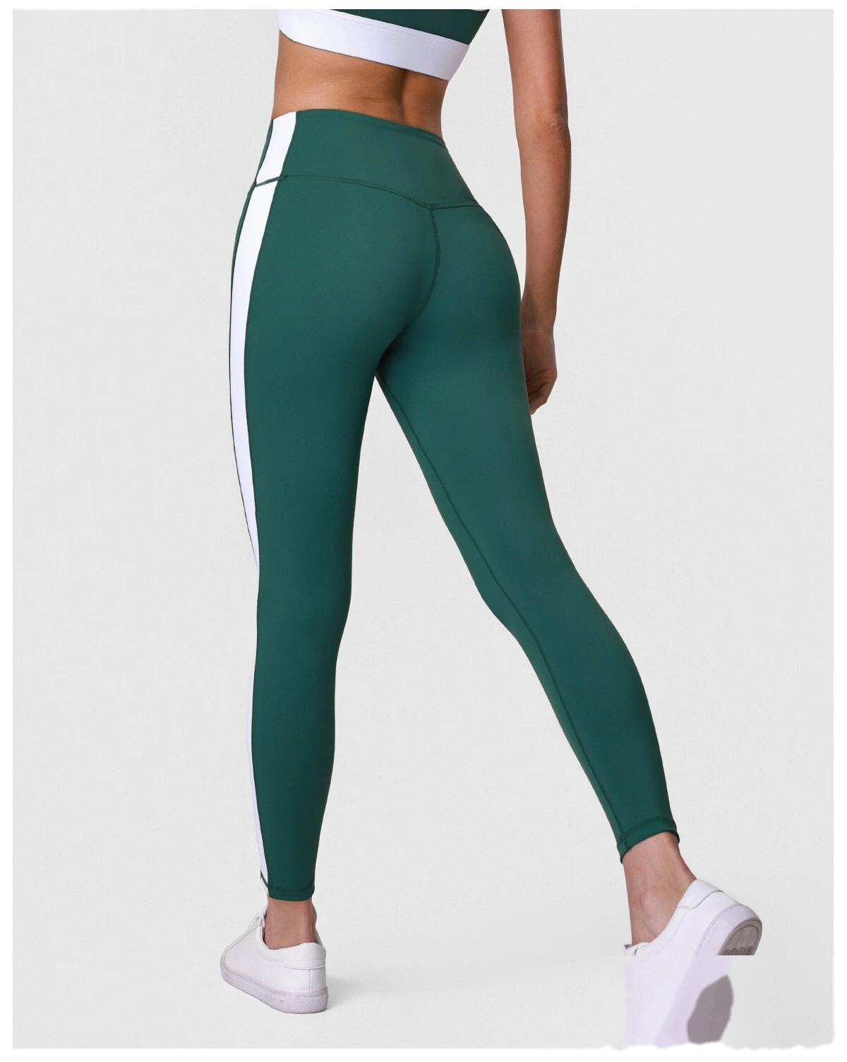 Women’s Custom Color Block Running Pants High Waist Tummy Control Butt Lifting Yoga Fitness Leggings detail