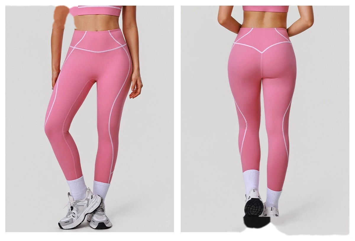Bulk Custom Women's Yoga Leggings - High-Elastic Color Block Buttery Soft Fitness Pants detail