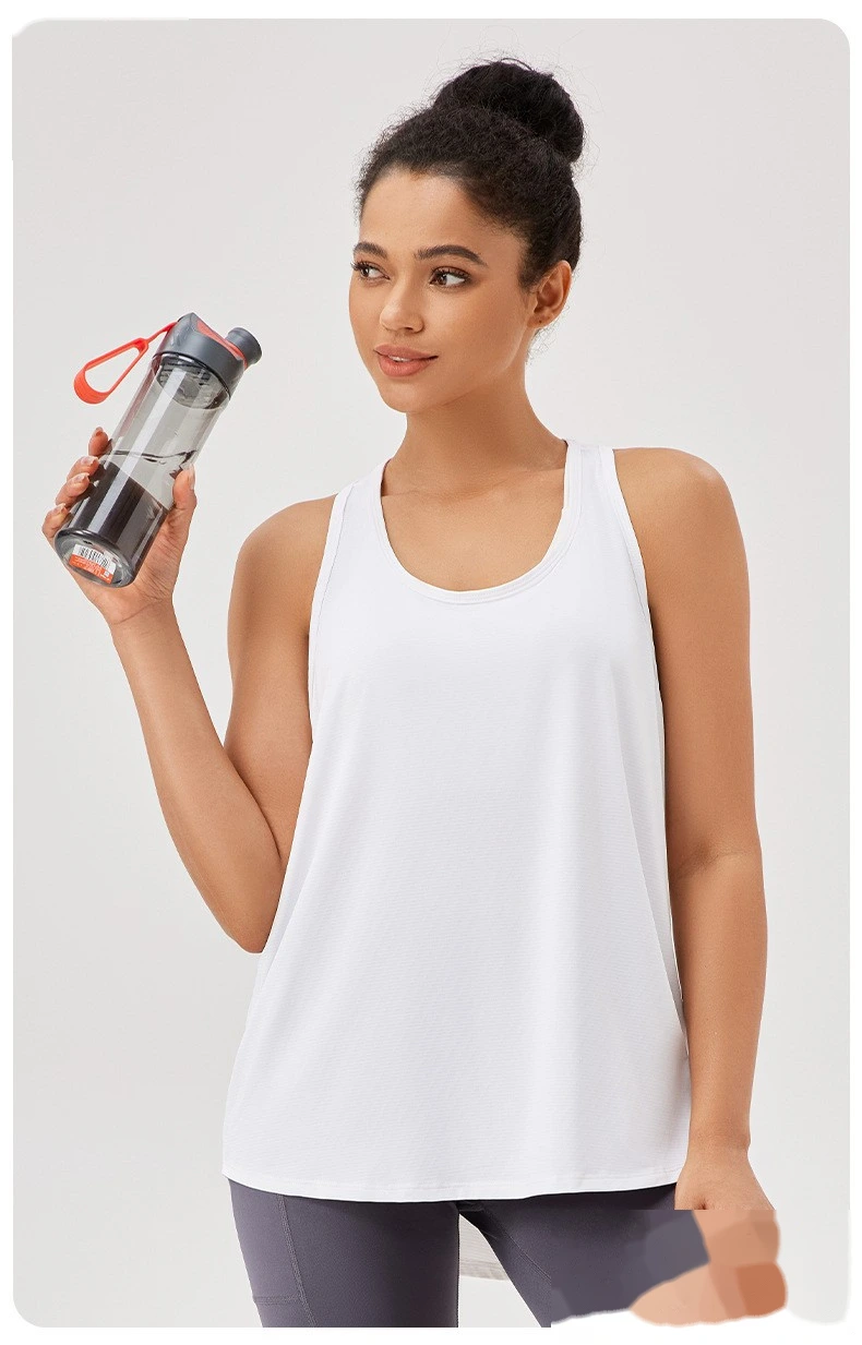 Sports blouse loose suspender vest yoga clothes breathable sleeveless fitness running top detail