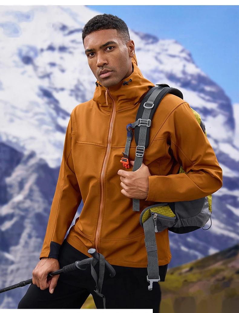 Custom Hooded Outdoor Jacket for Men - Fleece-Lined, Warm, Waterproof & Windproof detail