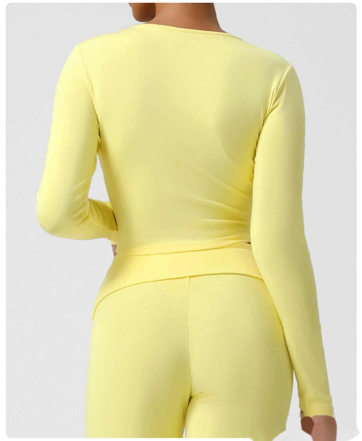 Customized autumn and winter thread sports fitness cardigan slim long-sleeved yoga jacket detail