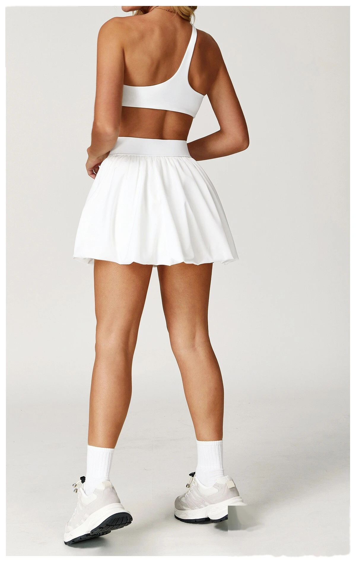 Tennis short skirt anti-exposure bottoming breathable pocket fluffy skirt running short skirt detail