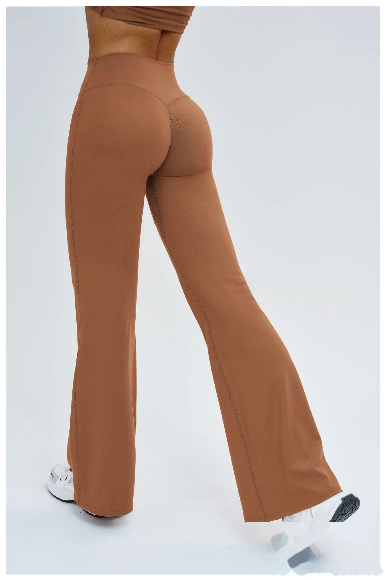 Custom High-Waisted Wide-Leg Yoga Pants - Women's Slimming Flare Outdoor Running Sports Trousers detail
