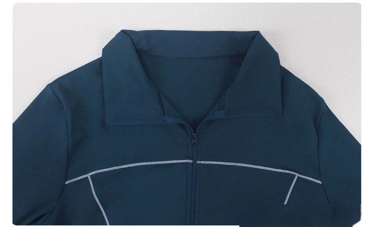 Custom Plus Size Slim Yoga Suit - Winter Outdoor Running Workout Jacket & Activewear Set detail