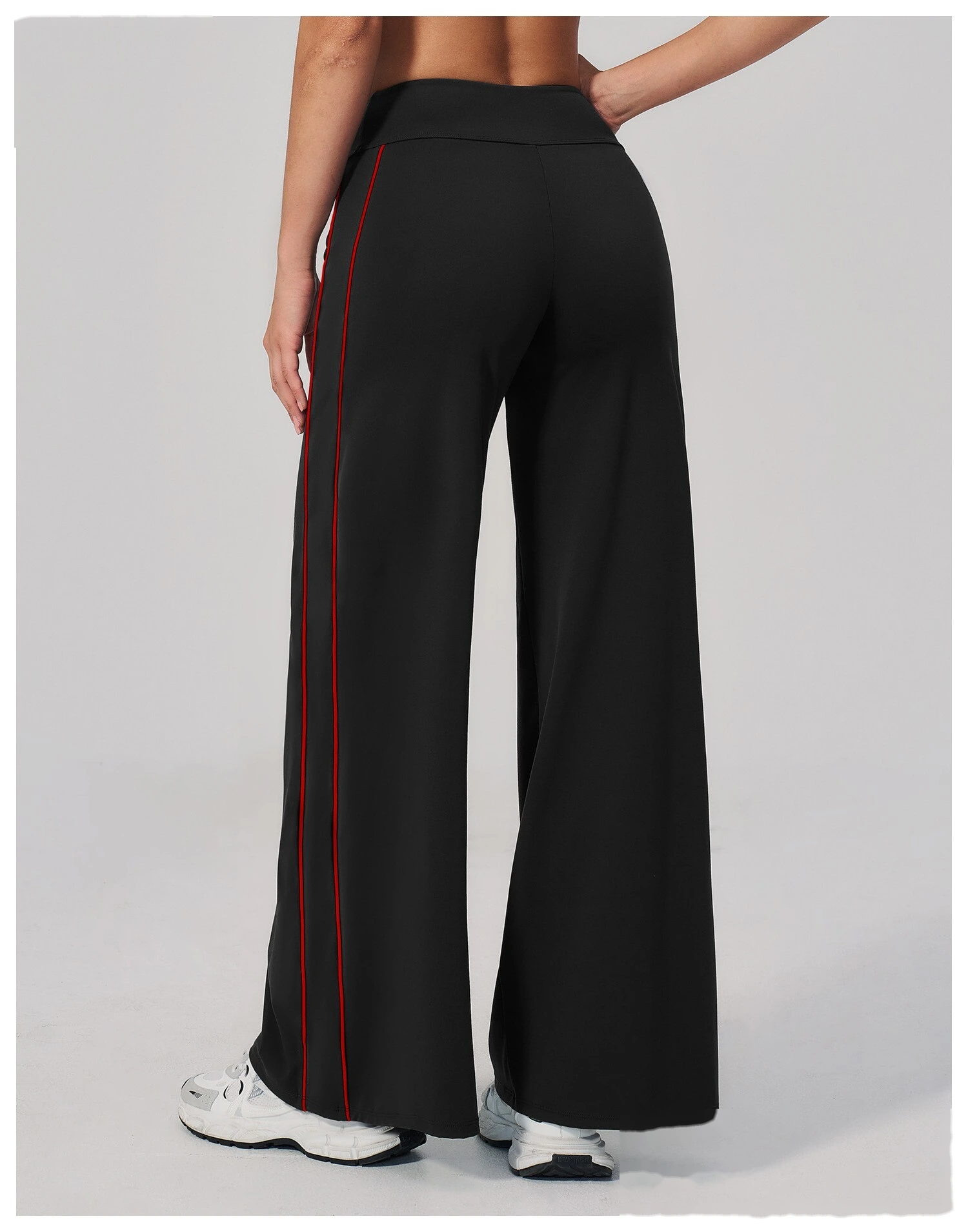 Women Straight Wide Leg Fitness Pants High Elastic Loose Casual Outdoor Sports Daily Trousers detail