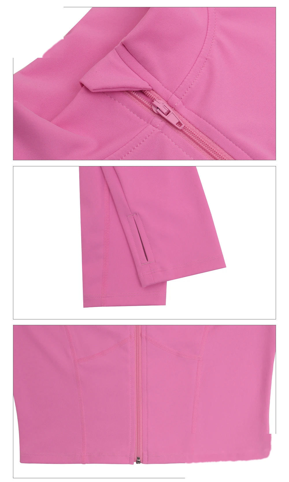 Customized outdoor running zipper tight coat yoga fitness sportswear top woman detail