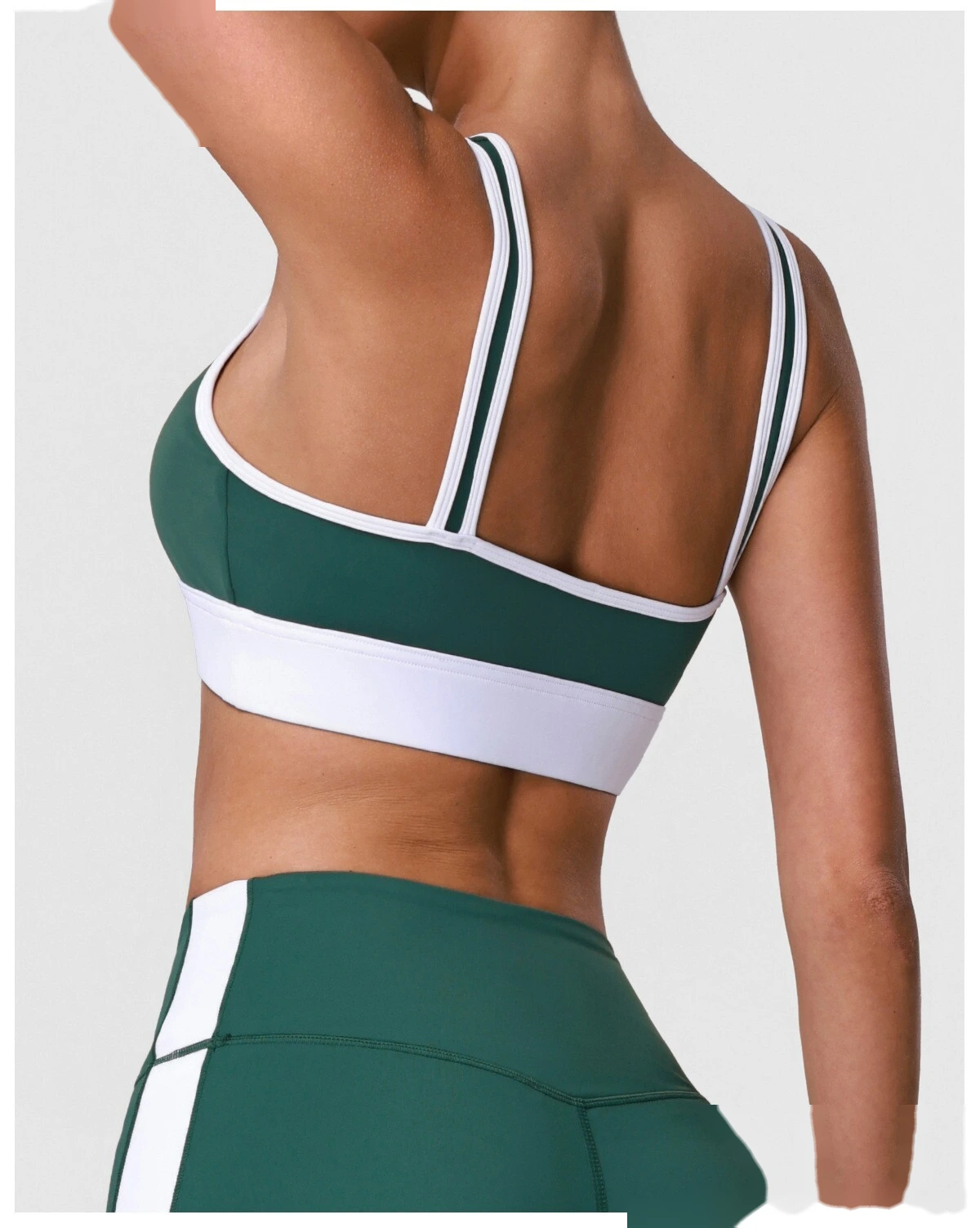 Women’s Custom High Stretch Quick Dry Color Block Sports Bra Beauty Back Yoga Bra Tank Top detail