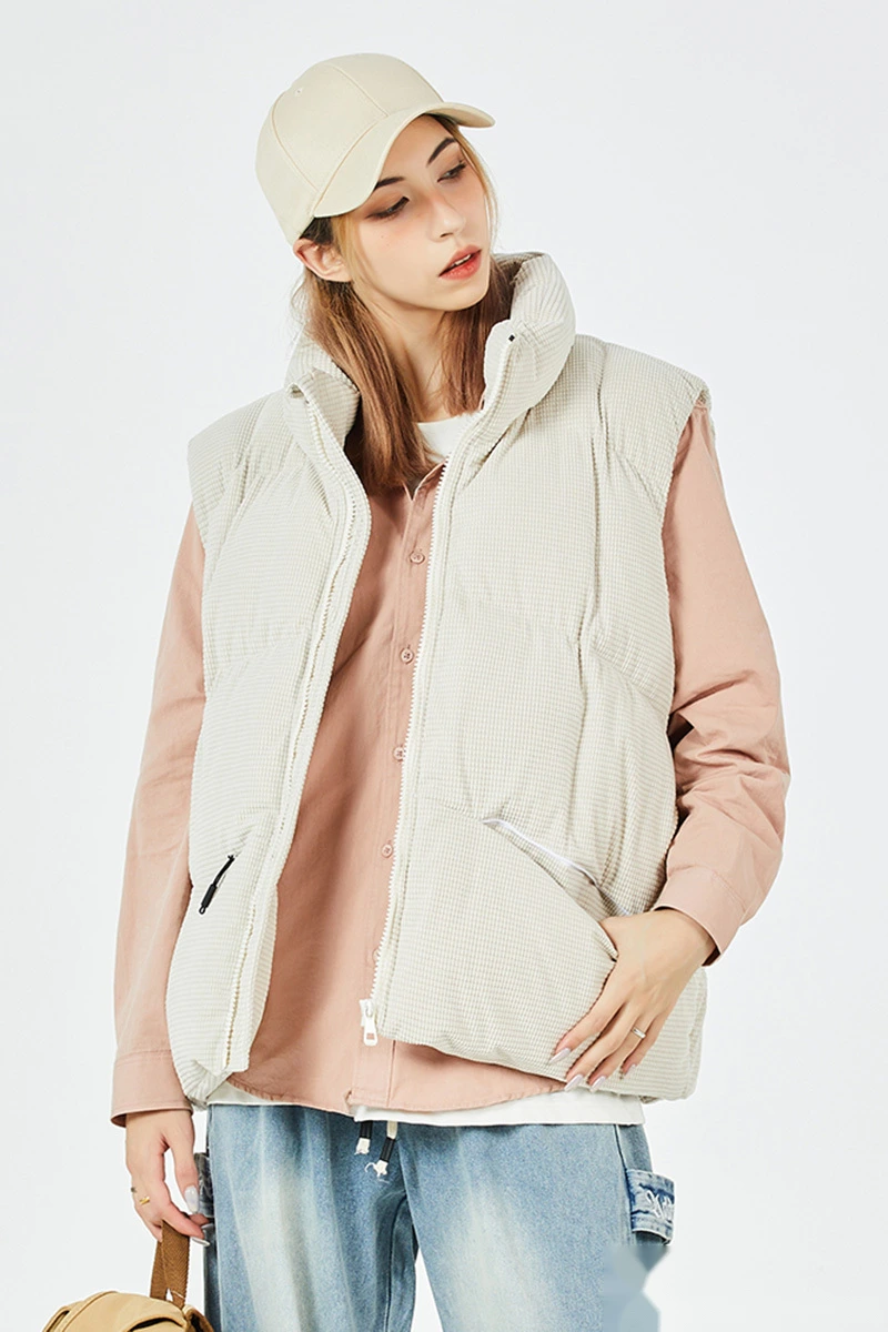 Customized fashion casual winter warm cotton vest vest for men and women detail