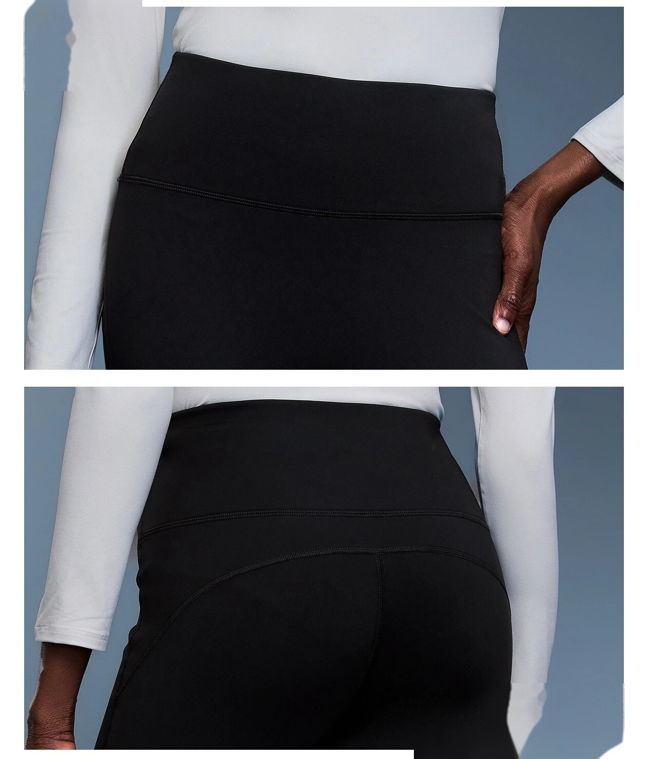 Custom-made women's autumn and winter velvet warm elastic micro-pants with abdomen slimming exercise yoga pants detail