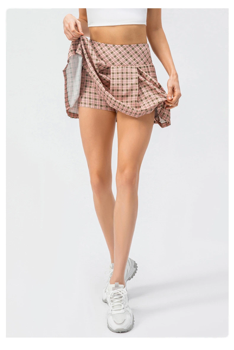 Womens tennis skirts elastic athletic golf skorts with pockets detail