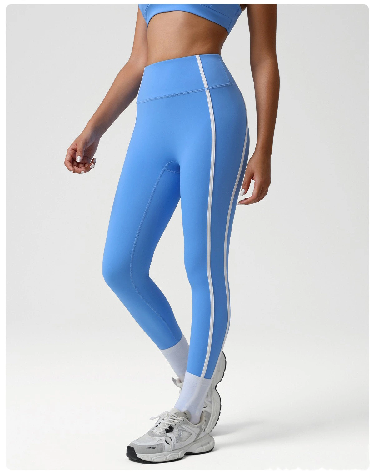 Custom-made high-waist sports tights Naked feeling yoga pants hip high elastic running fitness pants. detail