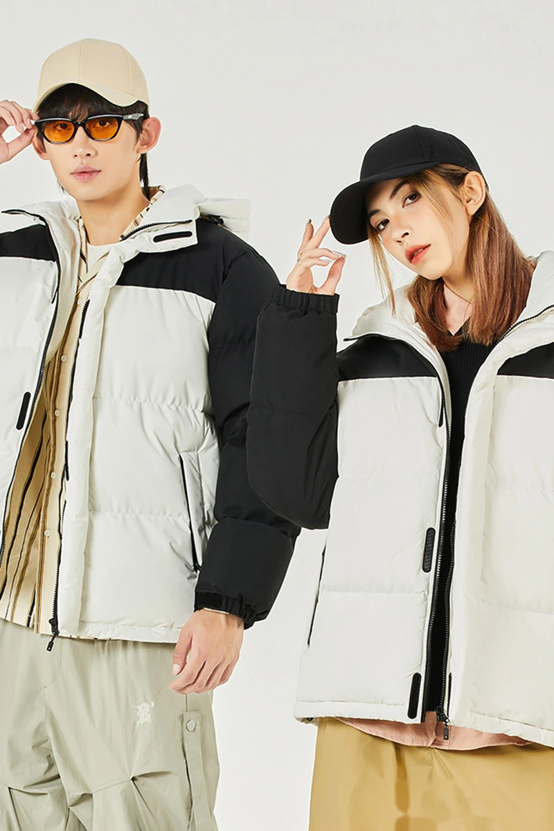 Customized waterproof and warm cotton-padded jacket down jacket for men and women in winter. detail