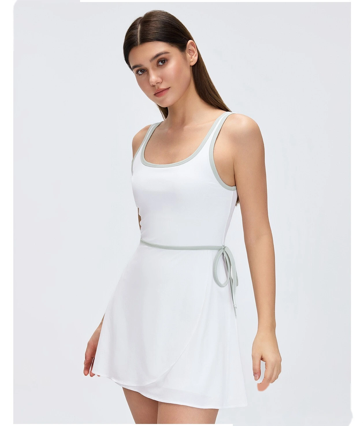 Custom Women's Active Dress with Built-in Bra & Open Back - Breathable Anti-Exposure Yoga Tennis Skort for Fitness detail