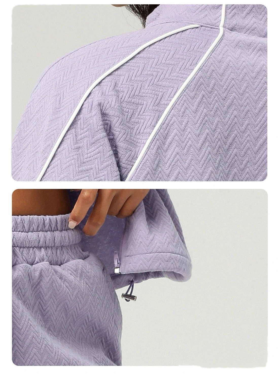 Custom autumn and winter sports and leisure collar jacket women's sweater outdoor fitness coat zipper coat detail