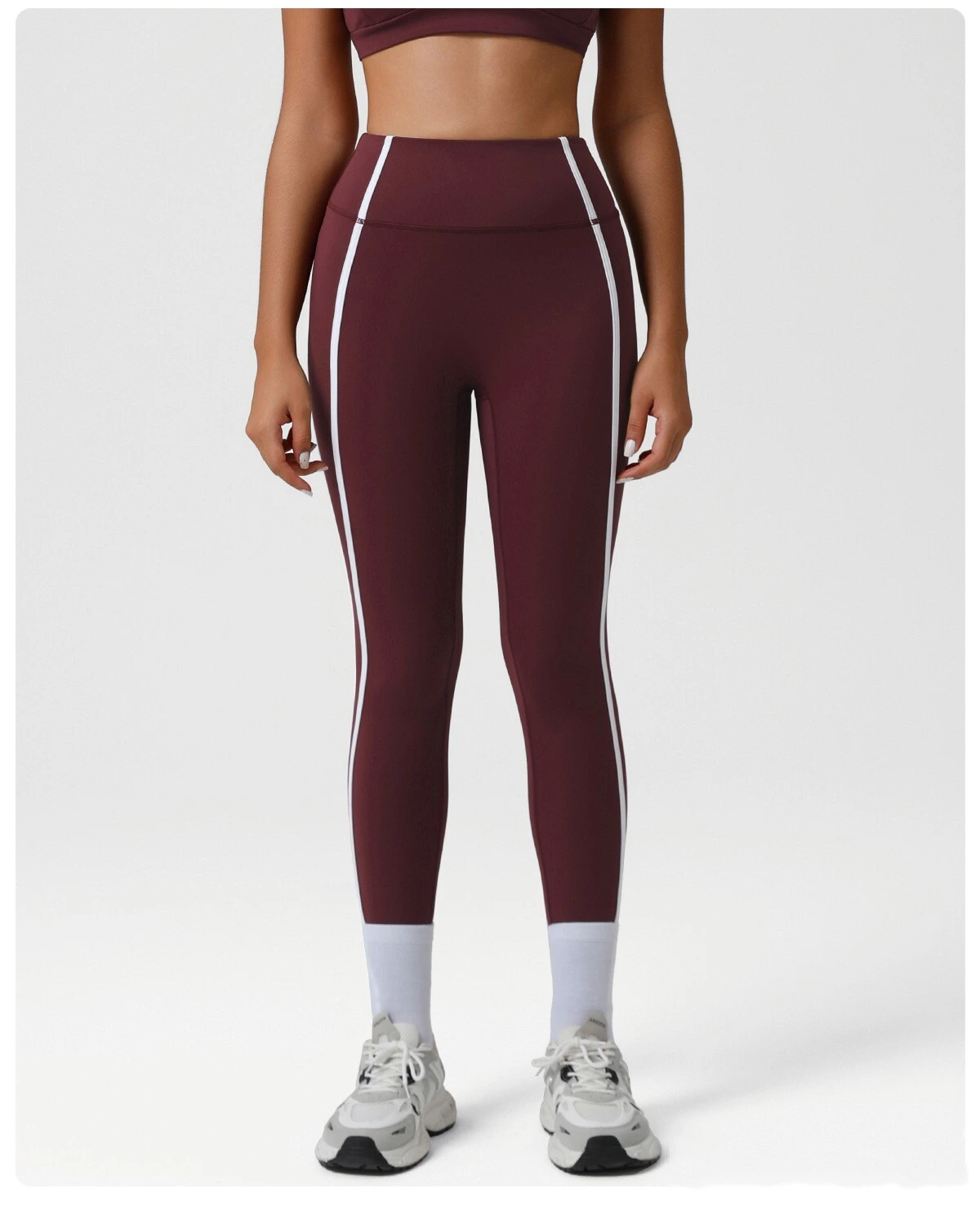 Custom-made high-waist sports tights Naked feeling yoga pants hip high elastic running fitness pants. detail