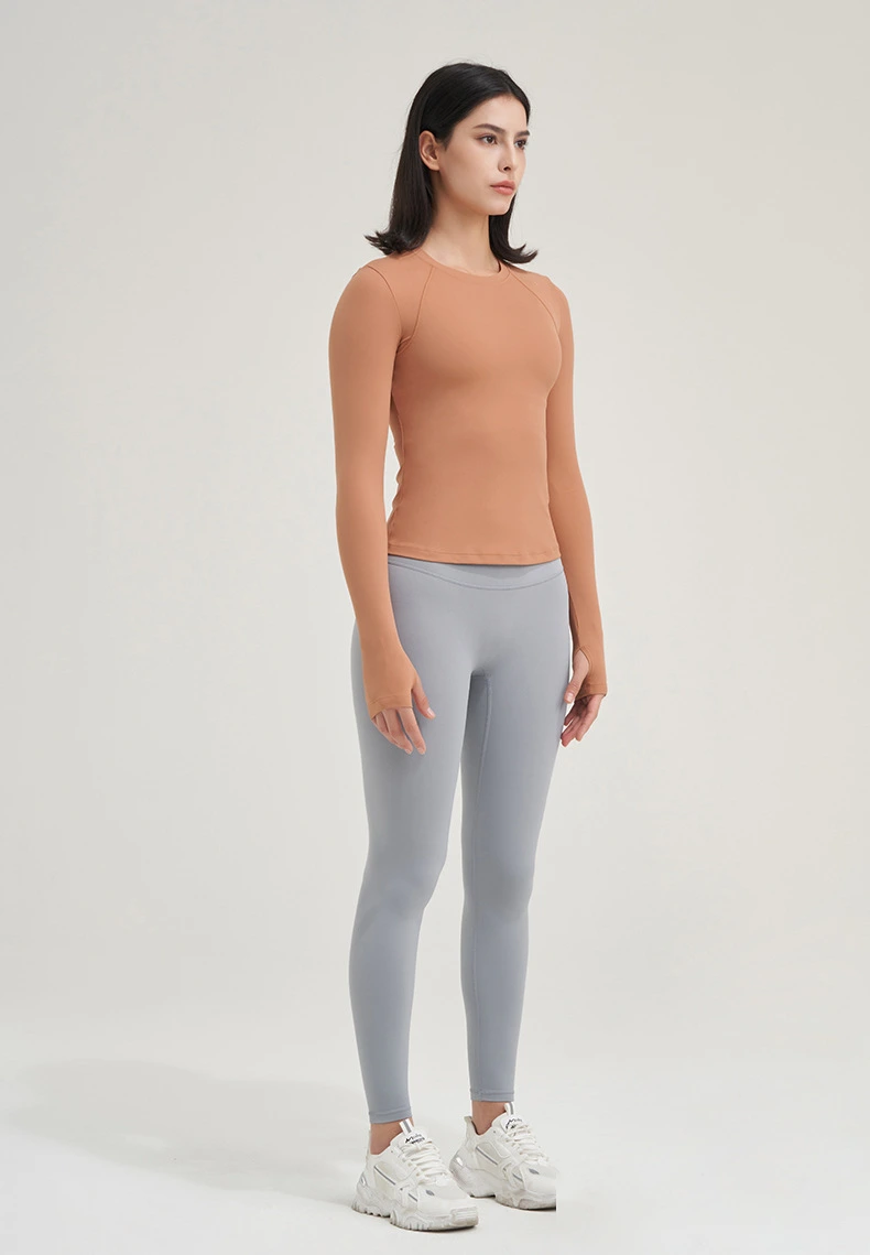 Customized yoga clothes women's running training quick-drying long-sleeved tops new fitness clothes detail