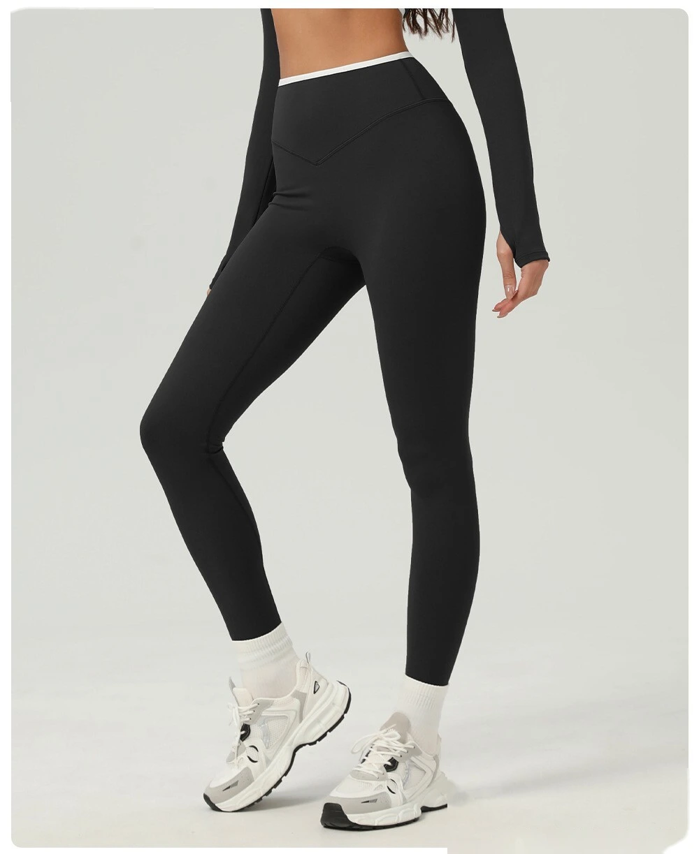 Customized hip-lifting, high-waist yoga pants, abdomen-lifting, tight-fitting running and fitness pants detail