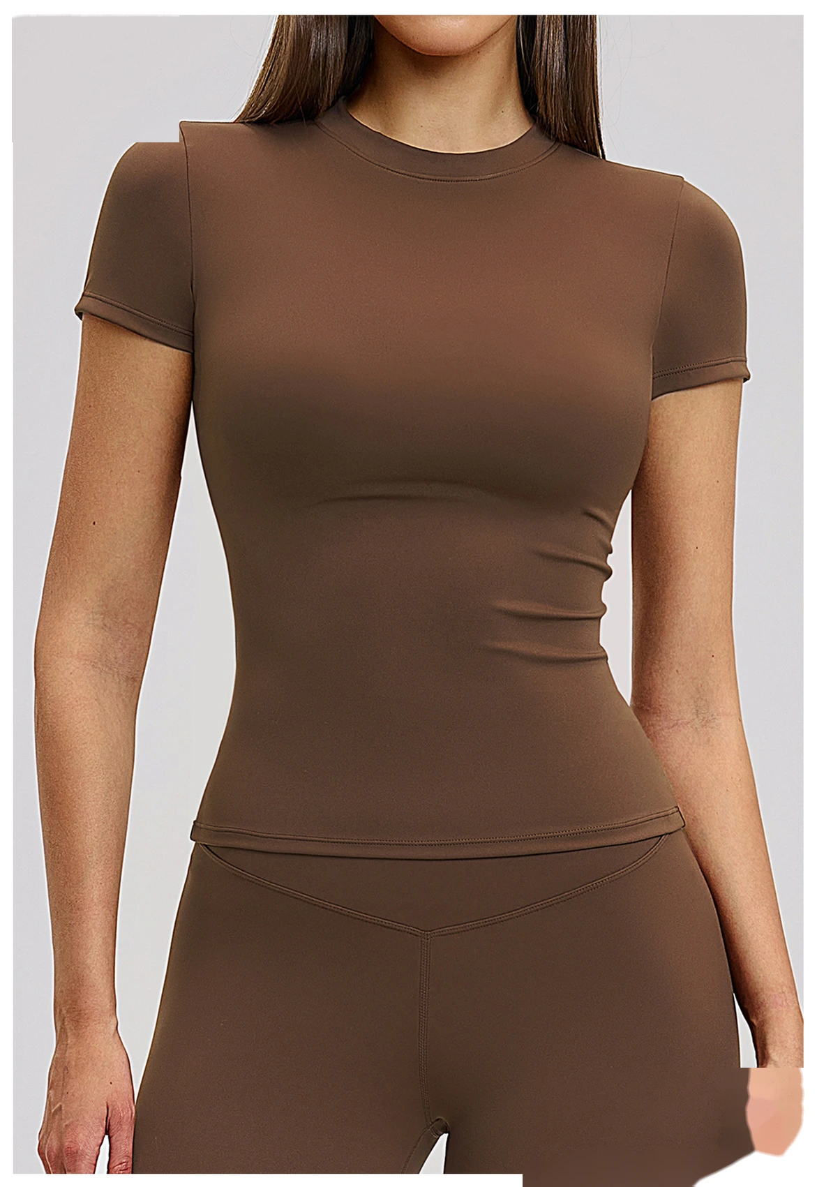 Women’s Custom Spring Summer Short Sleeve T-Shirt High Stretch Yoga Top Fitness Workout Running Tee detail