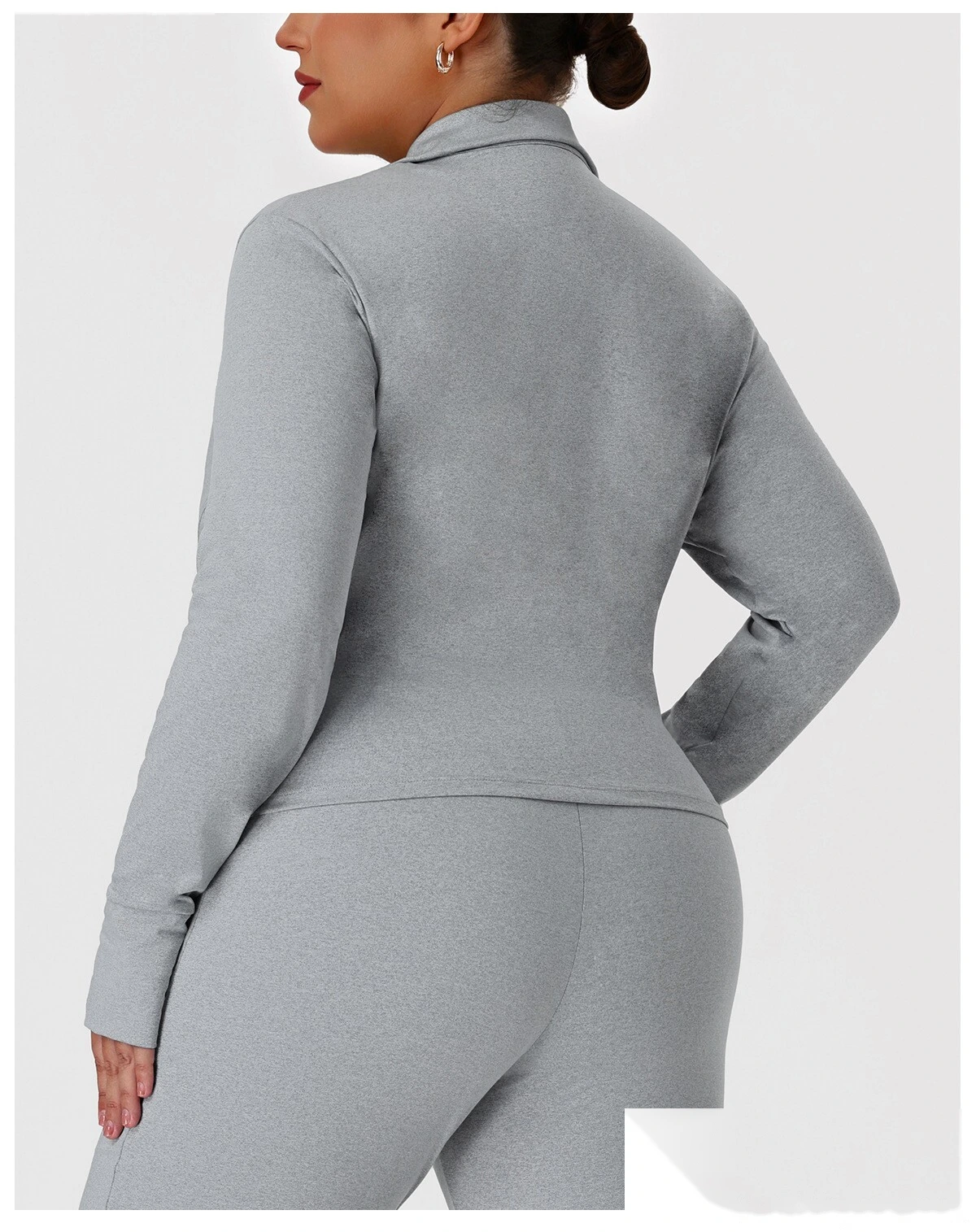 Custom US/EU Plus Size Yoga Coat | Winter Warm Sports Top, Outdoor Running Fitness Jacket detail
