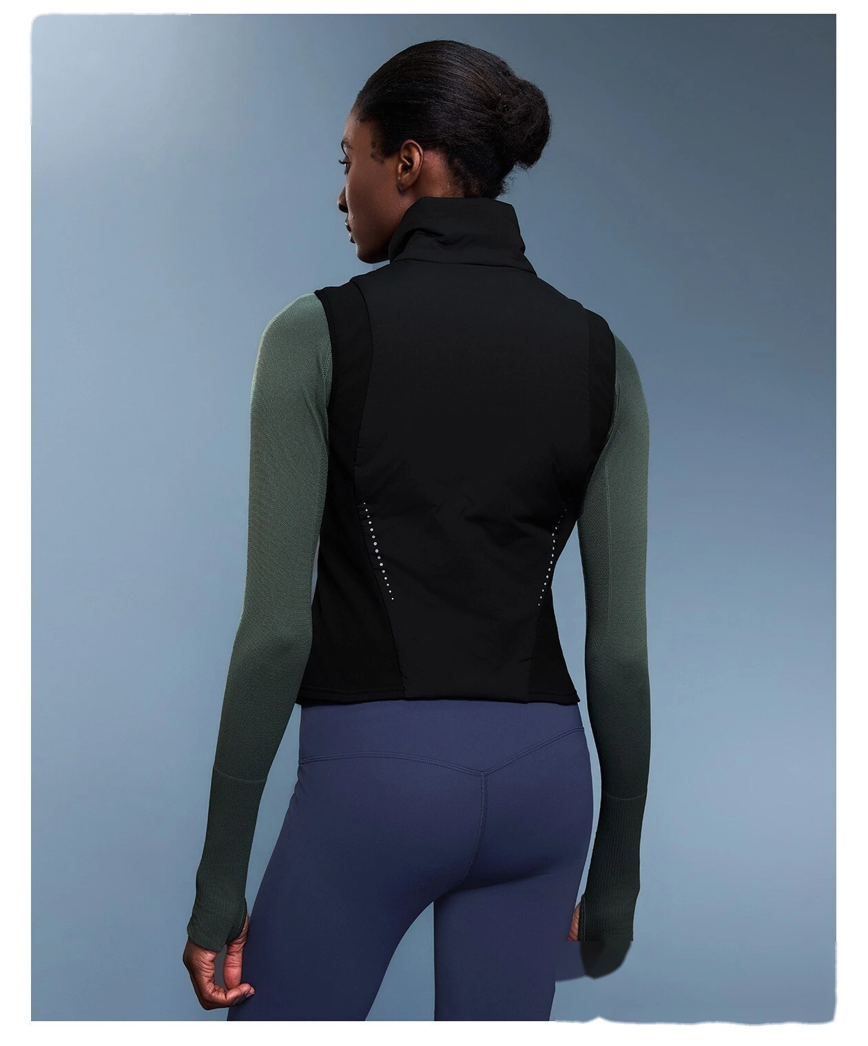 Custom autumn and winter stand collar windproof vest women's short lightweight cashmere warm cotton vest. detail