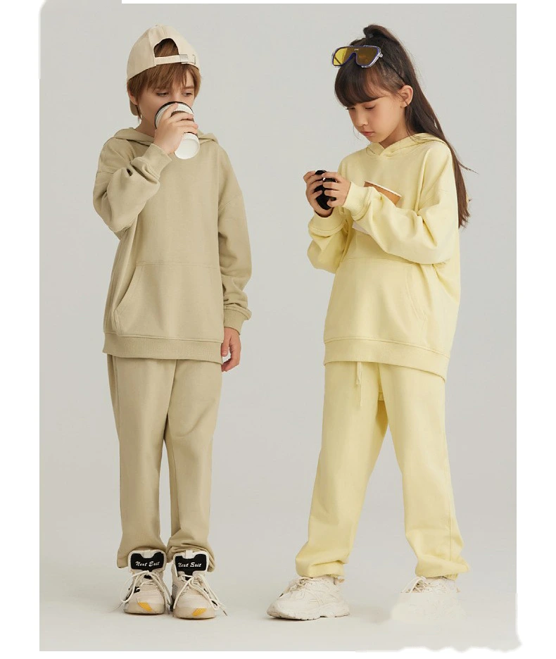 Customized loose cotton terry hooded sweater for boys and girls hoodie detail