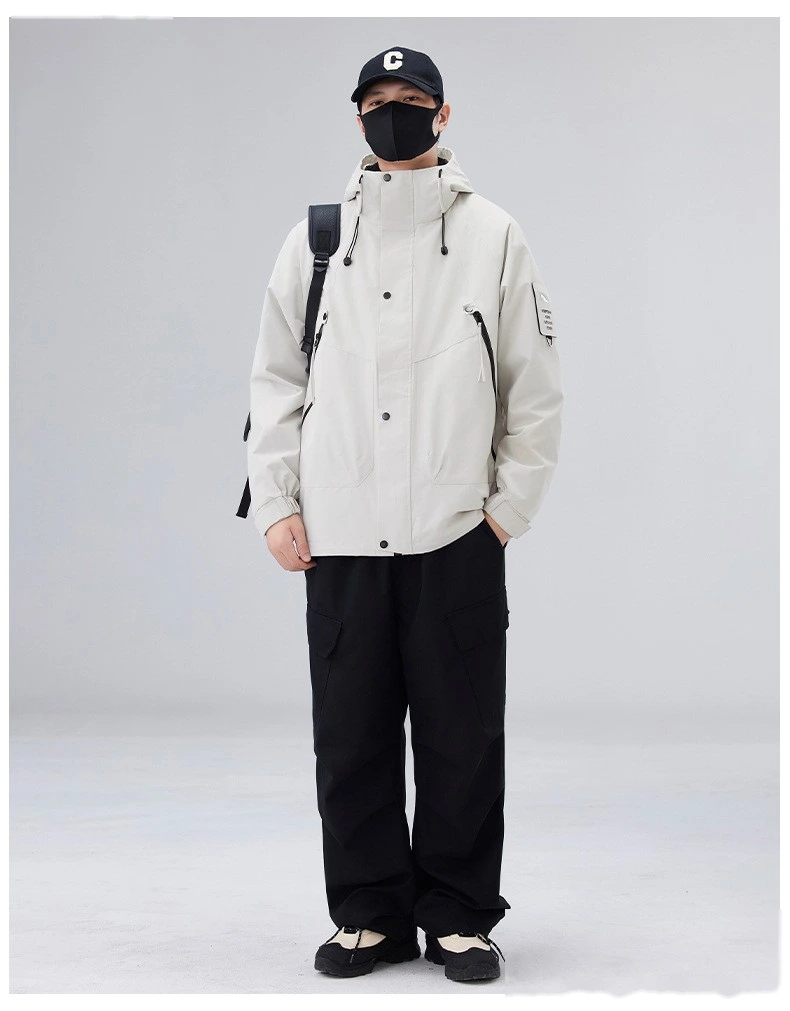 Customized jacket down three-in-one men's windproof waterproof fleece liner coat mountaineering suit detail