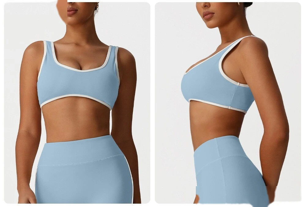 Yoga clothing sports bra Europe and the United States contrast bra fitness exercise high-elastic top vest detail