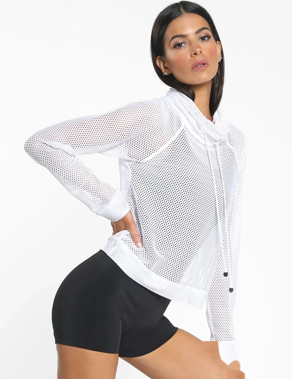 Customized Women's mesh breathable yoga fitness blouse long sleeve T-shirt sports shirt manufacturers From China detail