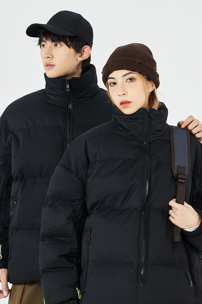 Customize winter men's and women's fashion warm windproof cotton-padded down jacket. detail