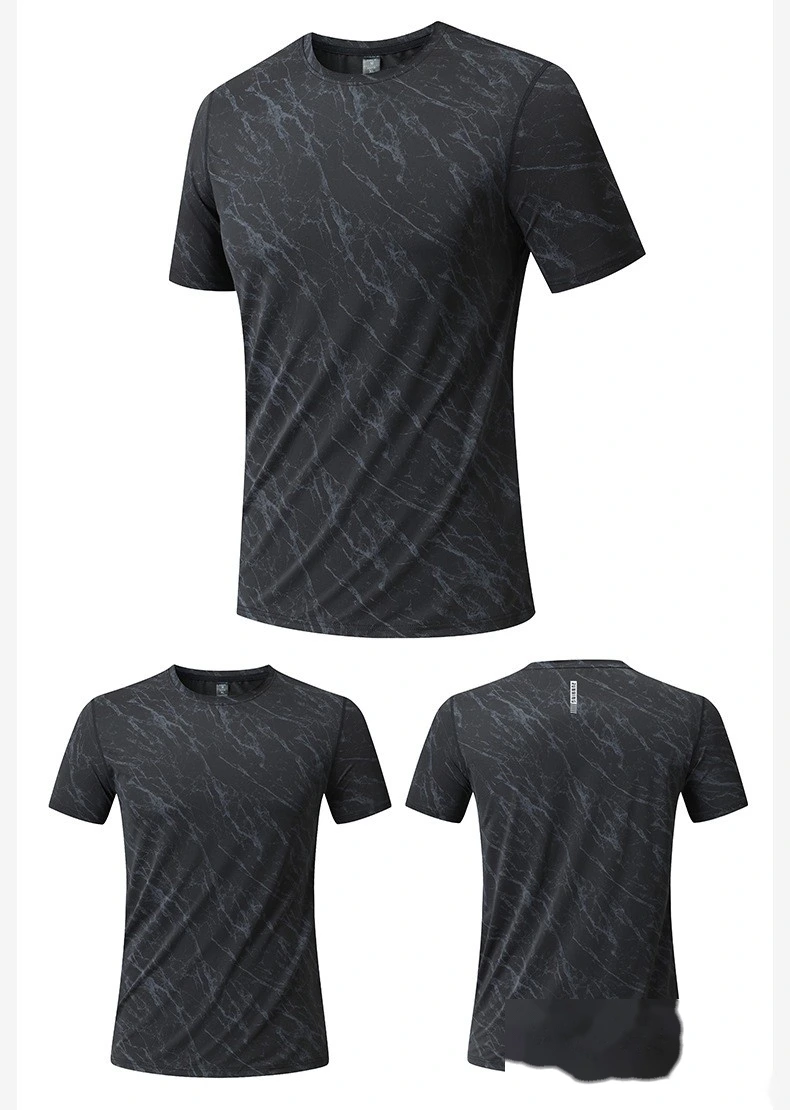 New Arrival Men’s Summer Short Sleeve T-Shirt Quick Dry Breathable Crew Neck Workout Running Top detail