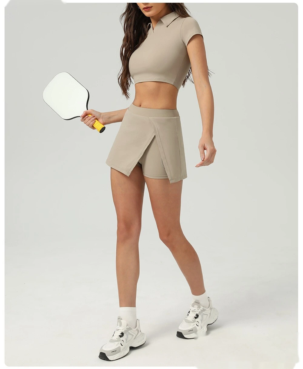 Sun-proof tennis skirt, ice sports, open skirt pants, summer running fitness tennis anti-exposure sports skirt detail