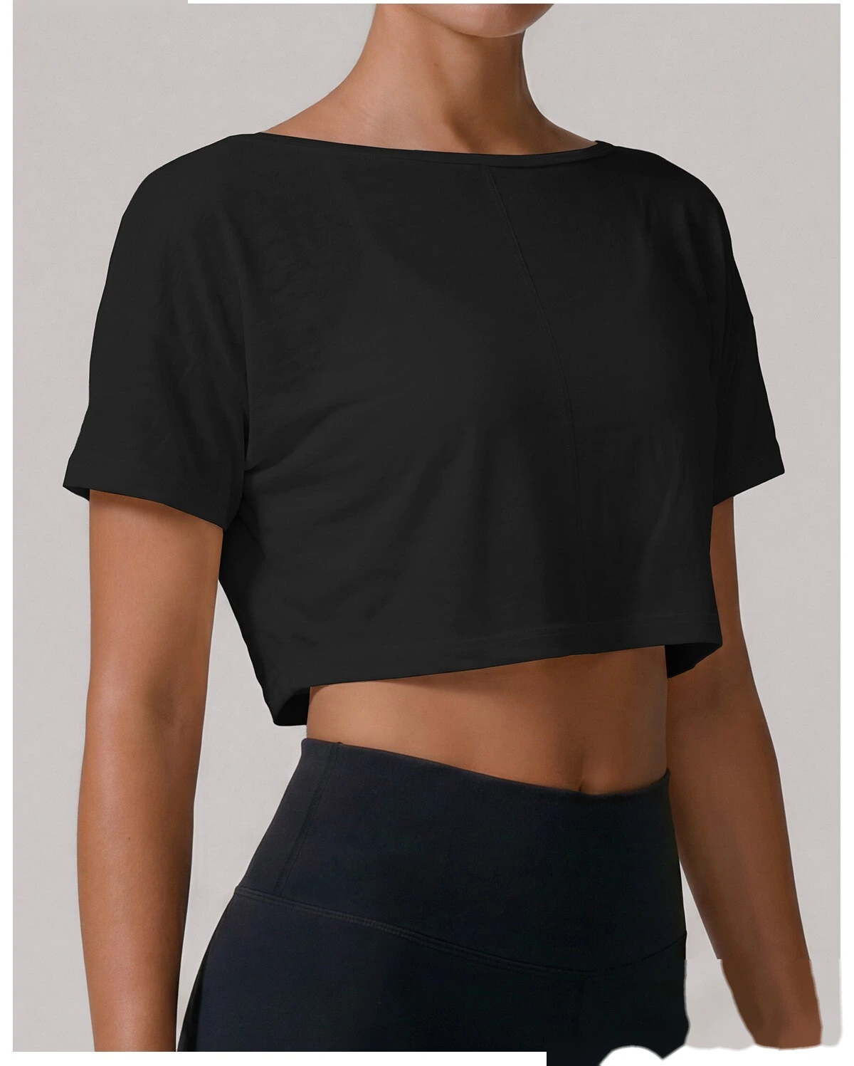 Customize the new summer women's outdoor running T-shirt and quick-drying Pilates fitness yoga short-sleeved shirt. detail